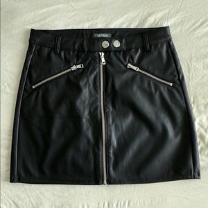 Wild Fable Black Mini Skirt with Zipper Accents